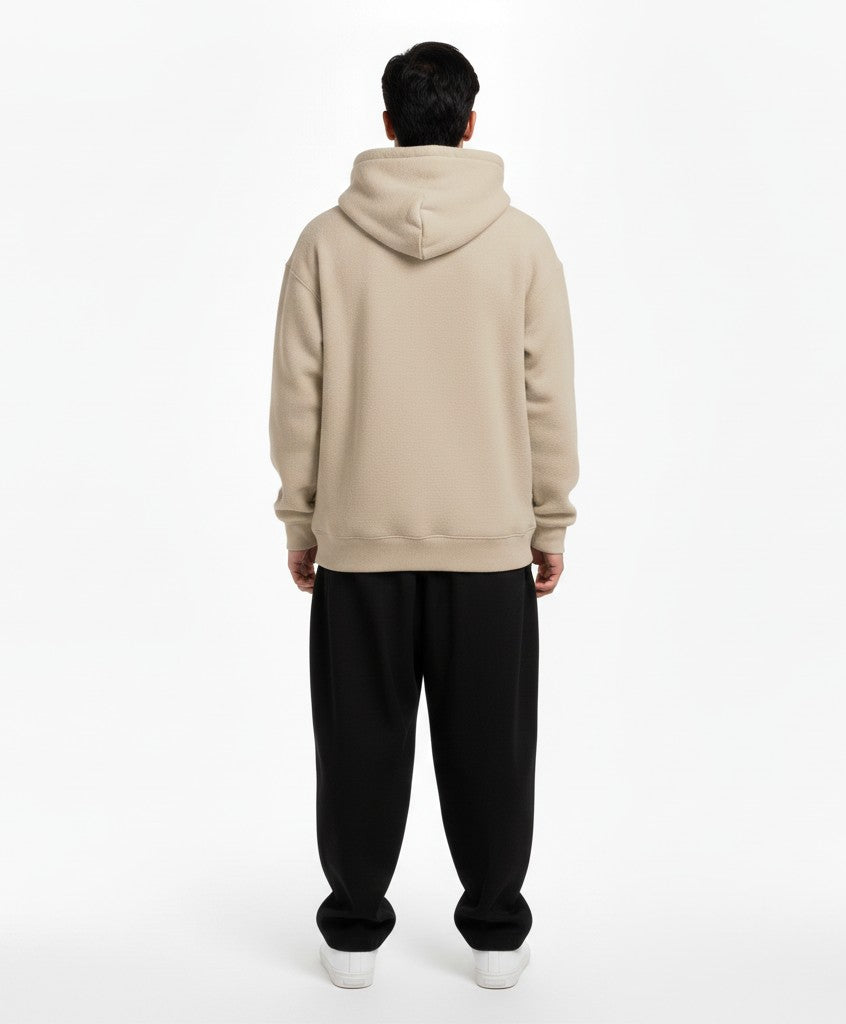 Cozy “Winter Eye” Hoodie – Premium Fleece | Unisex Oversized | Beige