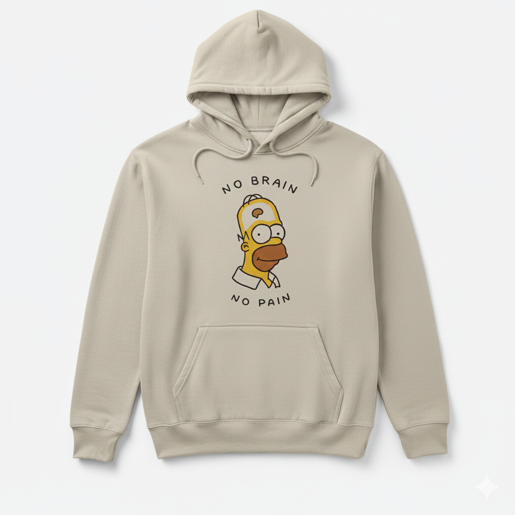 No Brain No Pain Hoodie – Premium Winter Fleece
