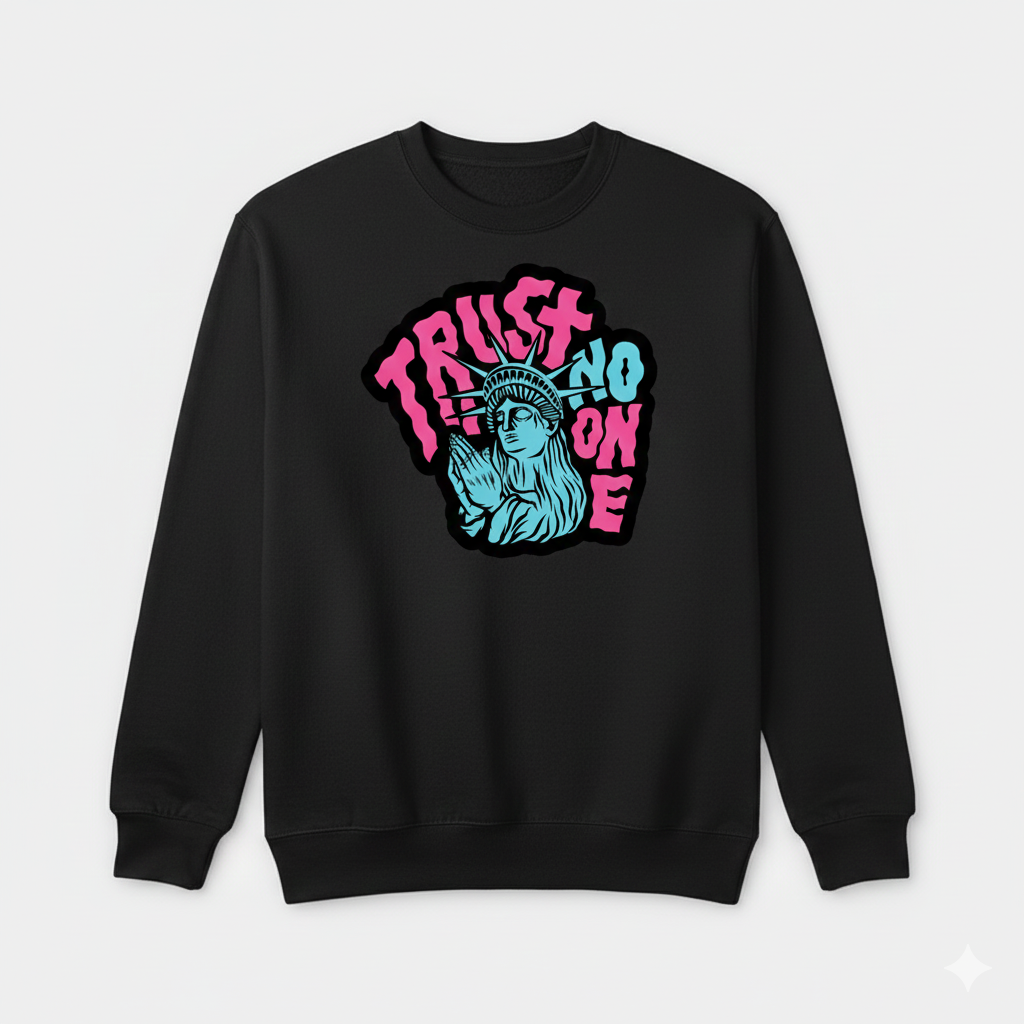 Trust No One – Premium Graphic Sweatshirt | Wasl Pakistan