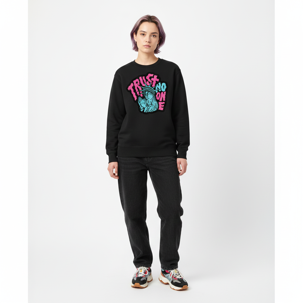 Trust No One – Premium Graphic Sweatshirt | Wasl Pakistan