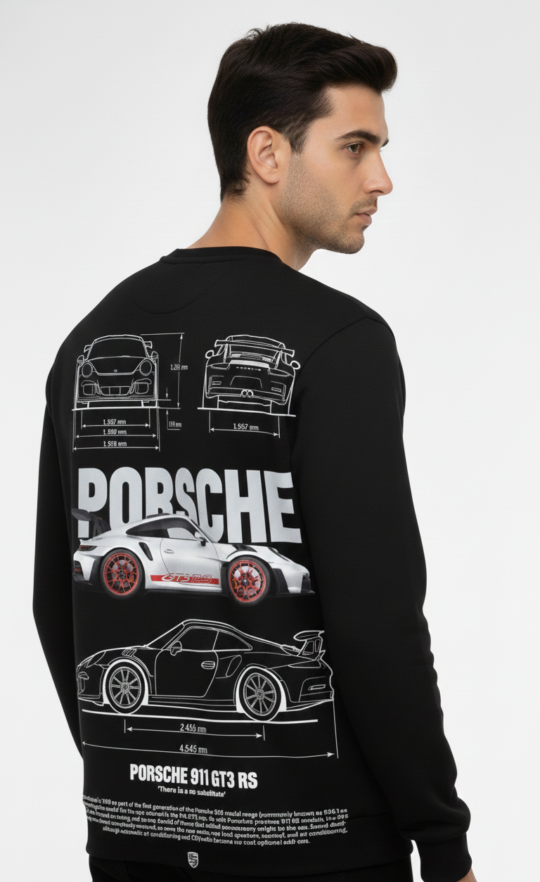 Porsche 911 GT3 RS Blueprint Sweatshirt – Limited Edition Automotive Hoodie