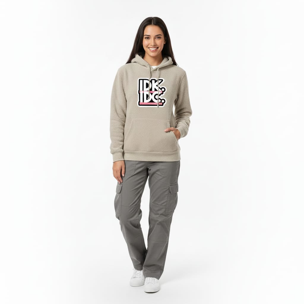 IDK. IDC.” Hoodie – Premium Fleece | Minimal Streetwear | Beige